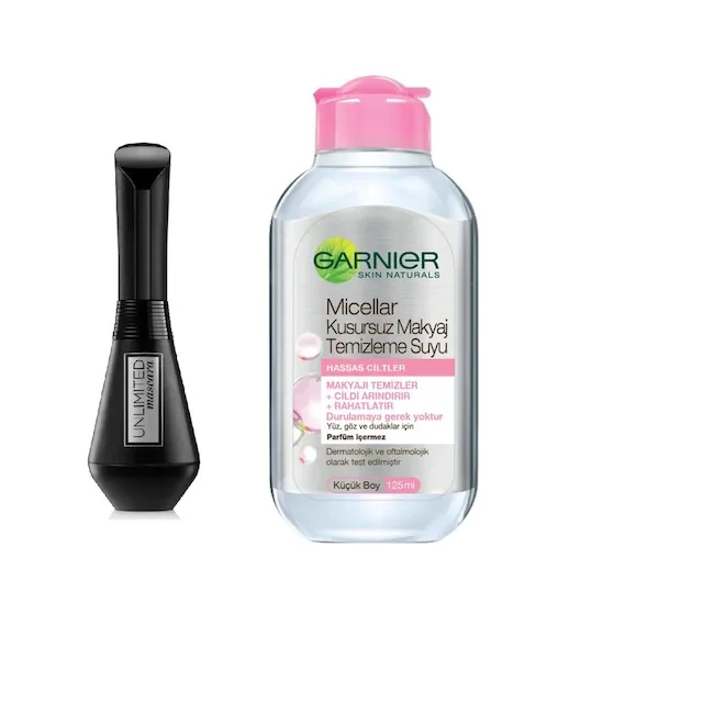 

Loreal Paris Unlimited Black Mascara + Garnier Micellar Tem. Juice 255948304