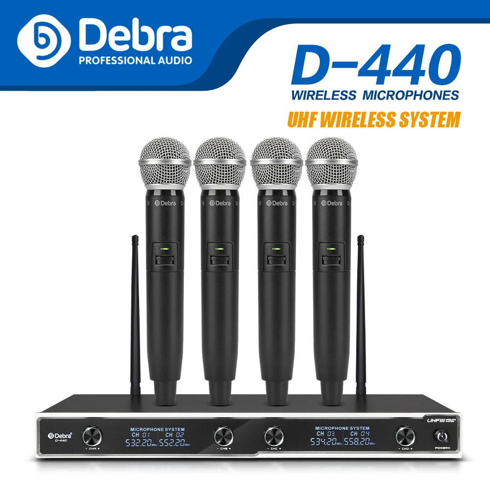 D 440 4 канала динамический Беспроводной микрофон Системы с ручным управлением или