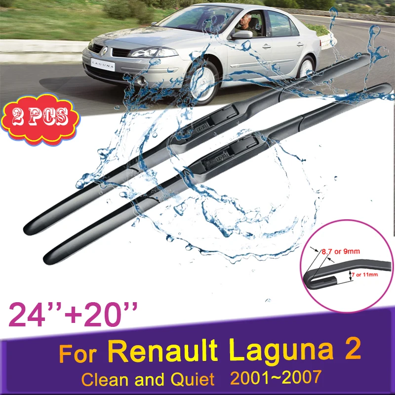 

Car Wiper Blades Windshield Wipers for Renault Laguna 2 2001~2007 X74 Front Windscreen Car Accessories Stickers 2002 2003 2004