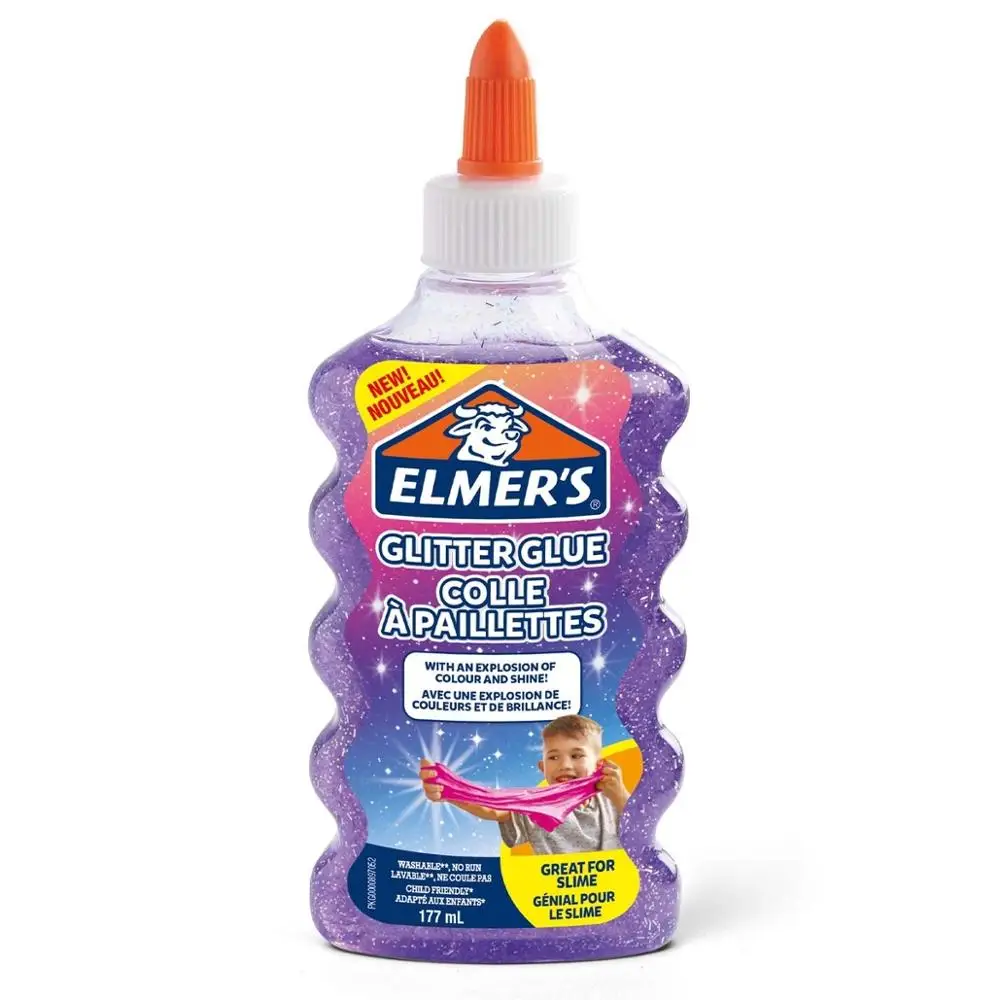 Клей Elmers Glitter Glue пурпурный 177 мл|Пластилин| |