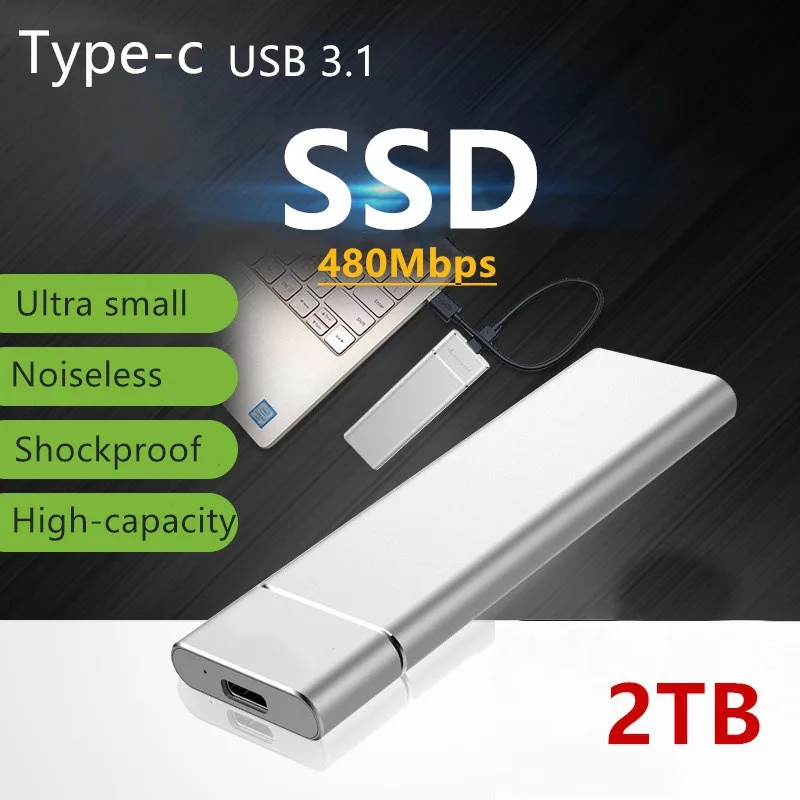 Unità SSD M.2 M2 unità disco fisso esterna da 1TB da 2TB unità SSD portatile tipo C 3.1 USB SSD per