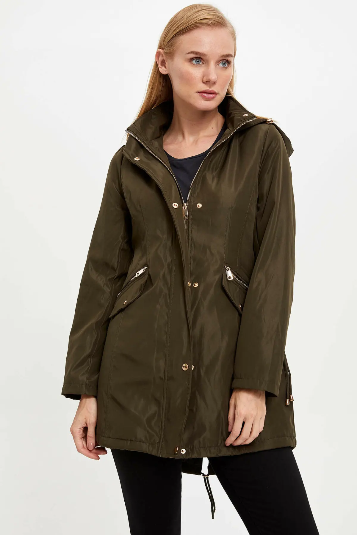 Дефакто Новая женская модная куртка с капюшоном Женская Повседневная