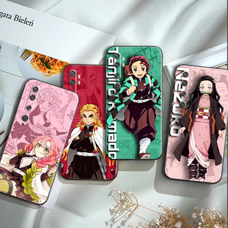 

Japanese Cartoon Anime Demon Slayer Phone Case For Xiaomi CC9 CC9e 10S 10 Pro Lite 11 11 Lite Pro Ultra Note 10 Funda Back Cover