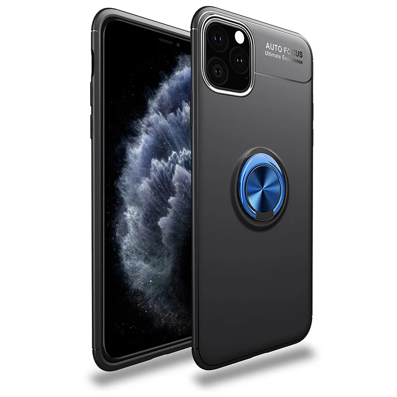Blue Black Coque силиконовый чехол для iPhone 11 Pro XS Max X XR 8 7 6 6S Plus 5 5S SE держатель с магнитным креплением автомобильная подставка для стенда Capa - Цвет: Blue Black