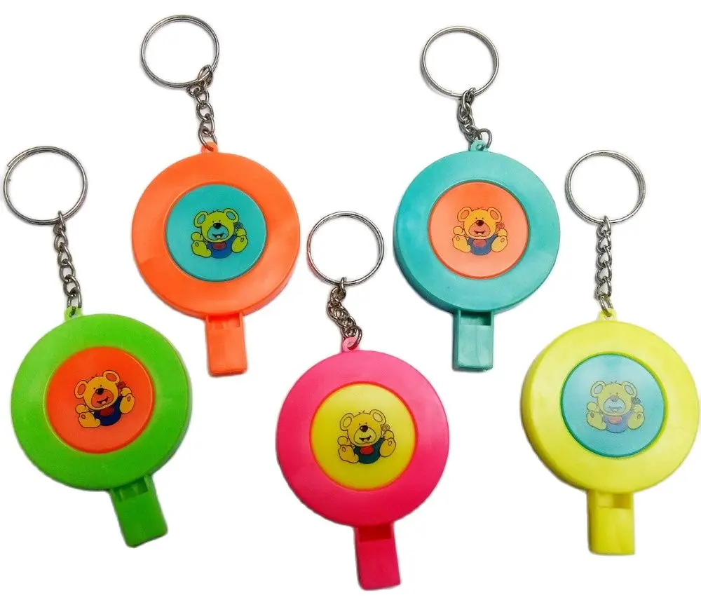 

24 Piece Key Ring With Cute Bear Whistle Boys Kids Pinata Filler School Bag Birthday Party Favor Game Gift Novelty Prize