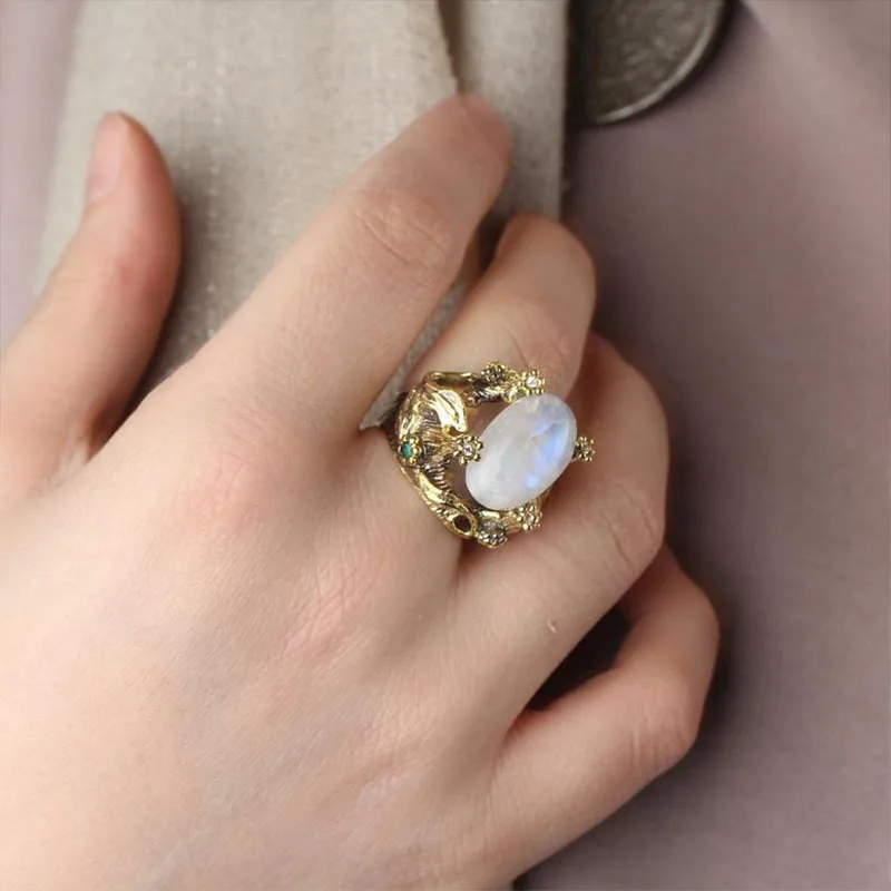 

Womens Moonstone Gemstone Ring, Woman 925 Silver Handmade Ring, Moonstone Ring, Silver Handmade Ring, Woman Gift Rings