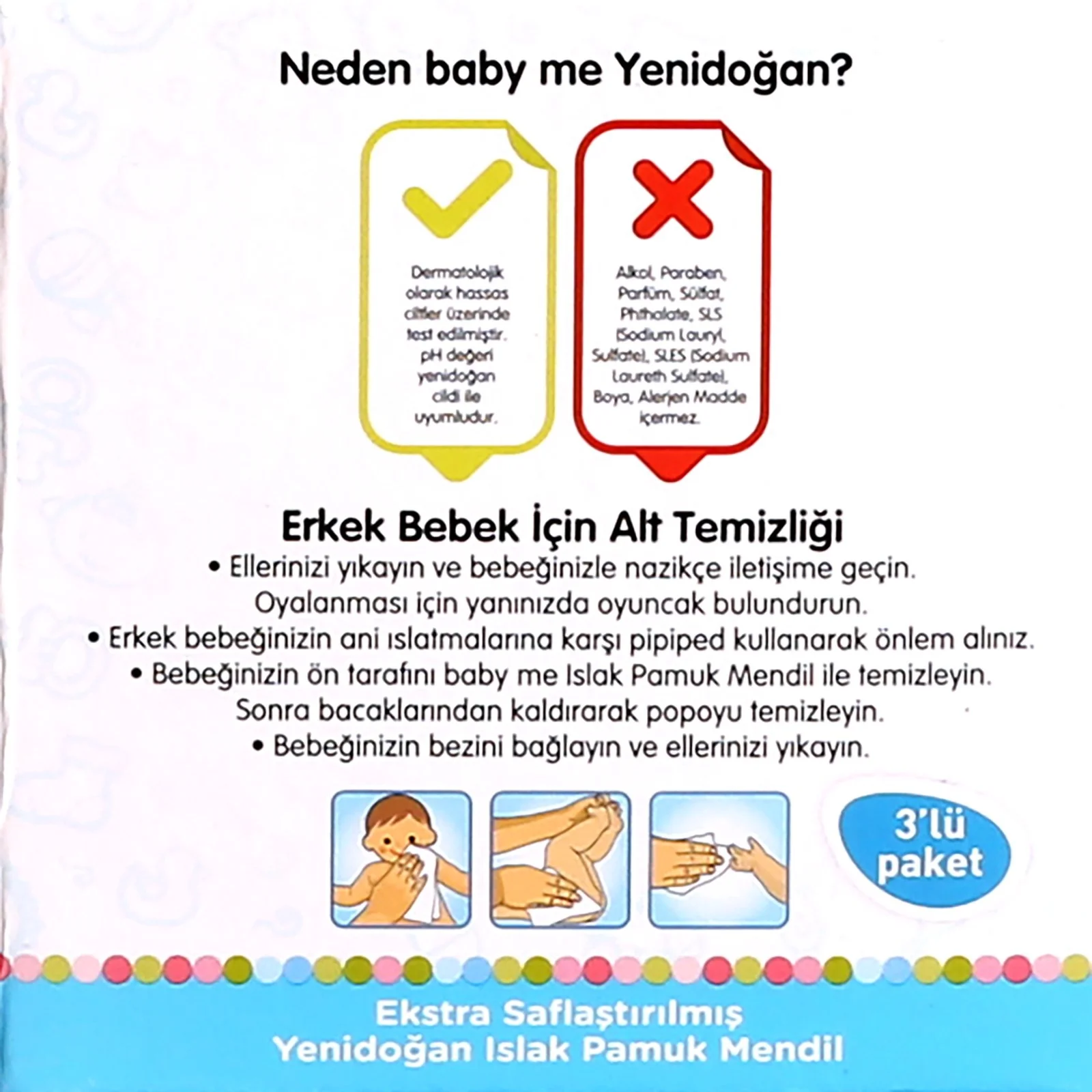 Ebebek Детские & me для новорожденных маленьких мальчиков хлопок влажные салфетки 3x40