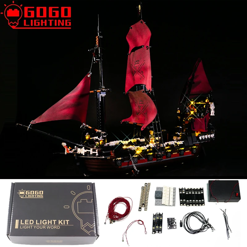 

GOGOLIGHT Brand LED Light Up Kit For Lego 4195 For Pirates Ship Sea Boat Building Blocks Diy Lamp Set Toys(Only Light No Model)