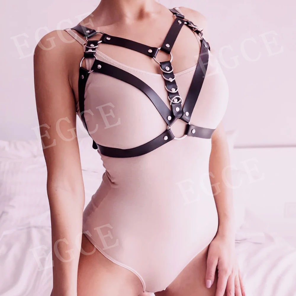 

Sexy Lingerie Women Bra Harness Leather Body Bondage Punk Garter Sword Belt Gothic Adjustable Bust Erotic Waistband Suspenders