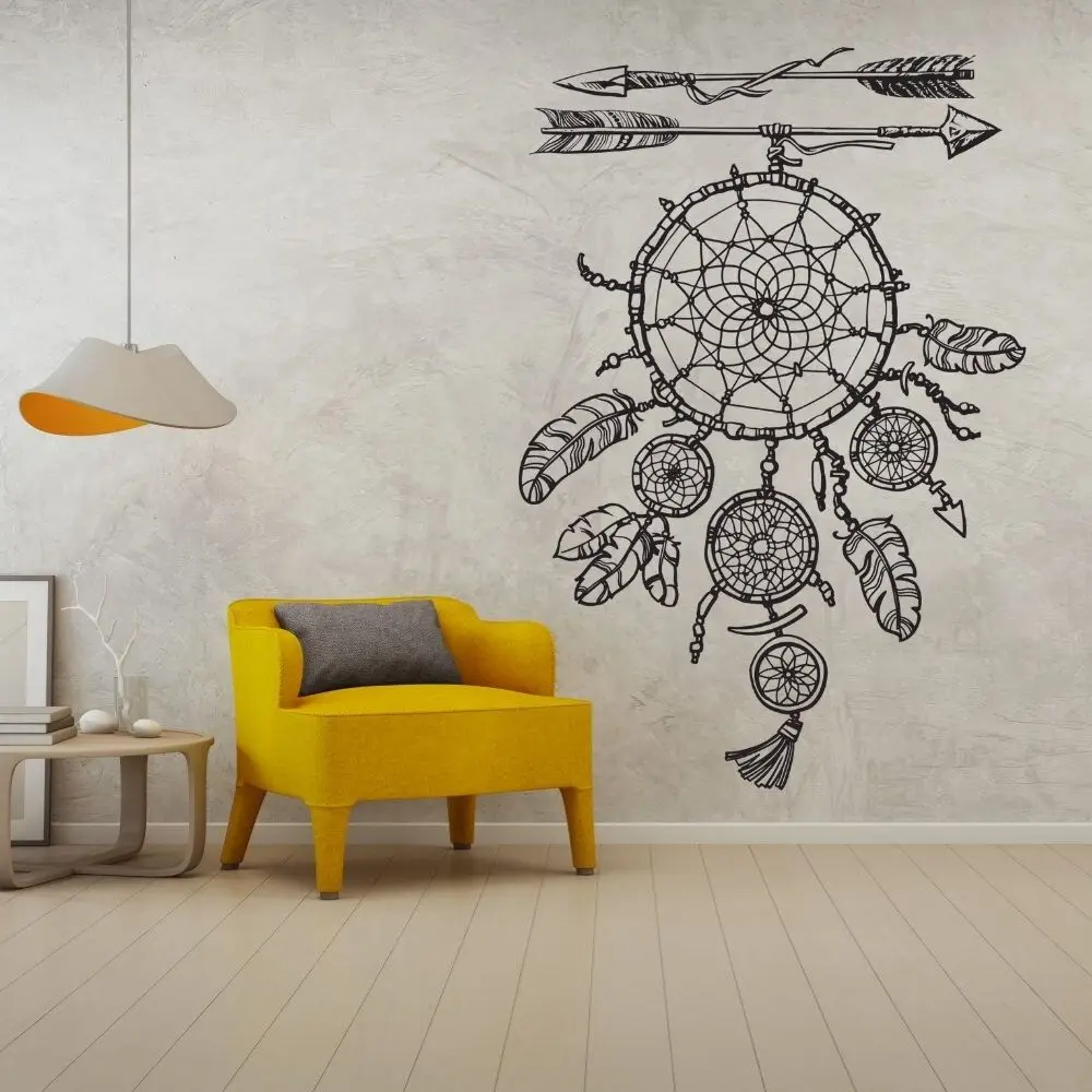 

Arrows And Amulets Dream Catcher Wall Decal Dreamcatcher Sticker Home And Hotel Room Decoration Removable A002031