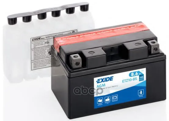 Мото Акб 12v 8 6 Ah 145a 150x87x93 /+-/ (Длина X Ширина Высота) EXIDE арт. ETZ10-BS |
