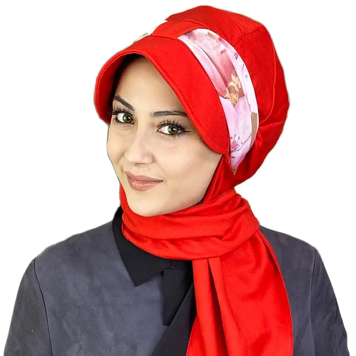 

Red Scarf Hat New Fashion Islamic Muslim Women Scarf 2021 Trend Hijab Which Are Immediately Ready To Wear Hats Beanie Bonnet Koton