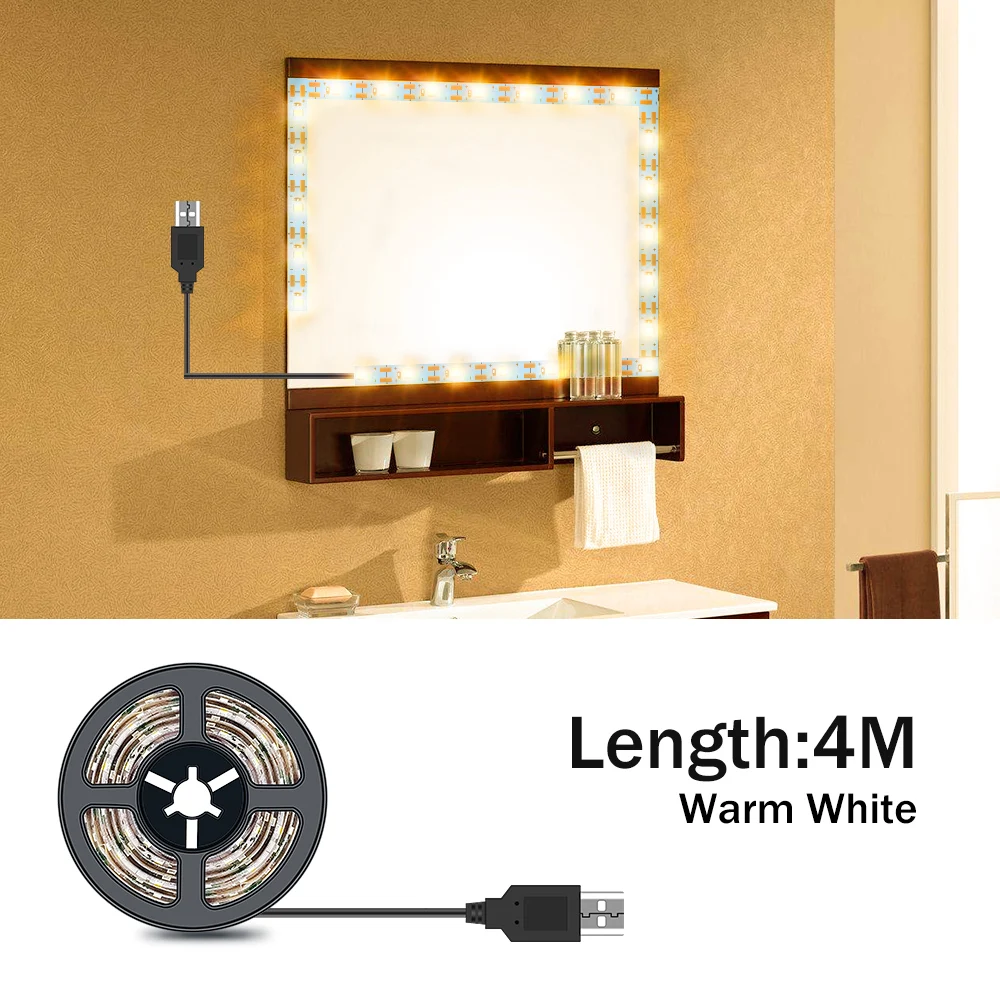 Светодиодная лента для зеркала макияжа 5 В USB 0 м 1 2 3 4 | Освещение