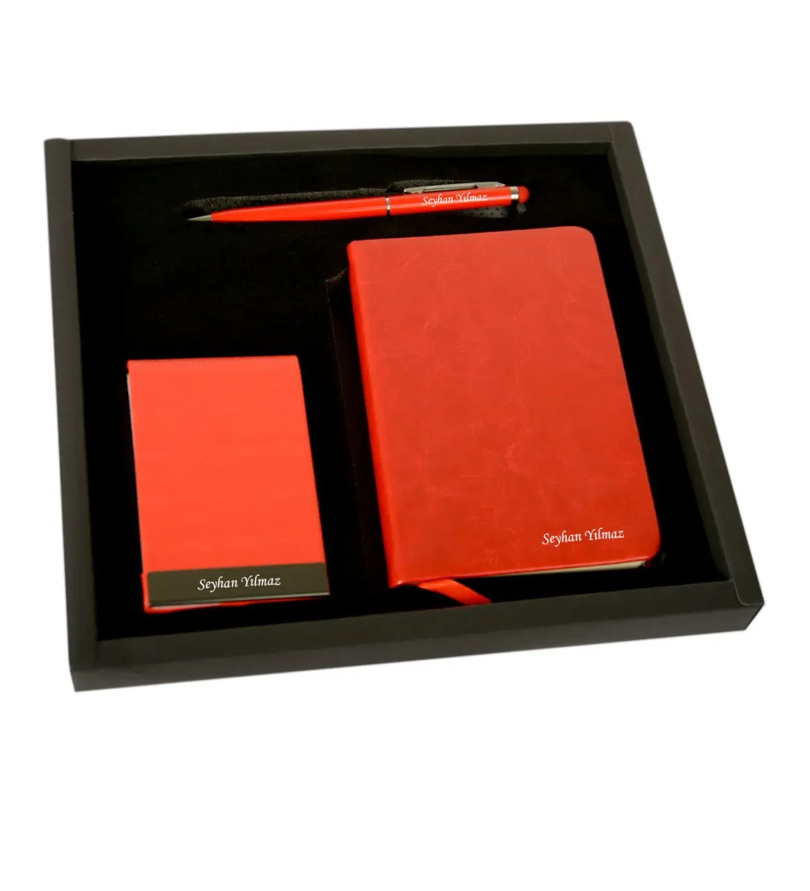 Персонализированные 336 красная ручка для записной книжки бизнес держатель карт