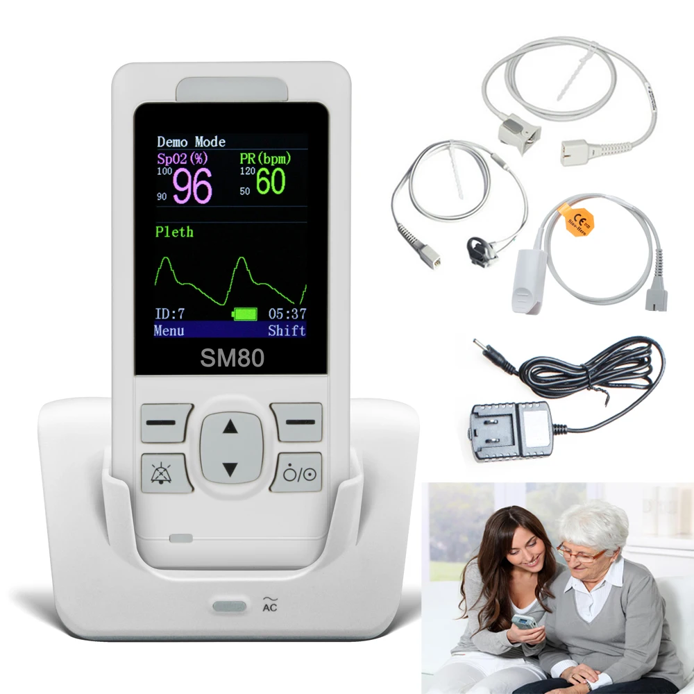 

Импульсный оксиметр с ЖК-дисплеем, 2,4 дюйма, 3 датчика