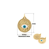 handmade evil eye charm blue turkey evil eye pendant diy bracelet necklace round cubic zirconia charm accessories