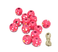 50pcs wooden beads colorful painted round spacer wooden beads for diy crafts home decoration making garlands lace jewelry 14mm