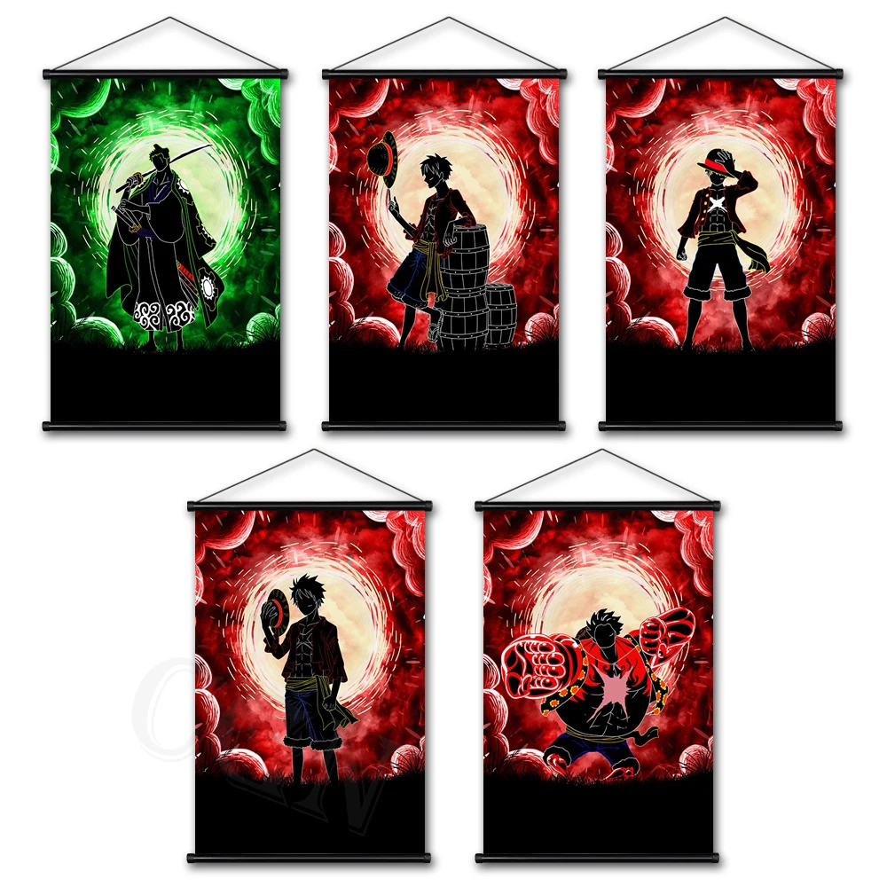 

Anime One Piece Canvas Painting Abstract Hanging Scrolls Character Luffy Poster Print Wall Art Pictures Home Interior Room Decor