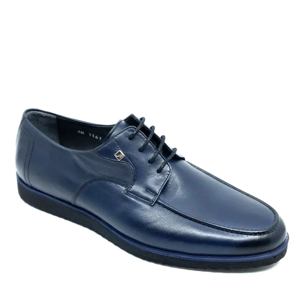 

Fosco Lace Up Men's Casual and Classic Shoes %100 Genuine Leather Blue Colour Eva Sole