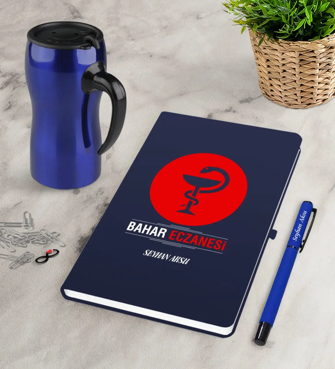 Персонализированные аптека темно синий ручка для записной книжки термос кружка