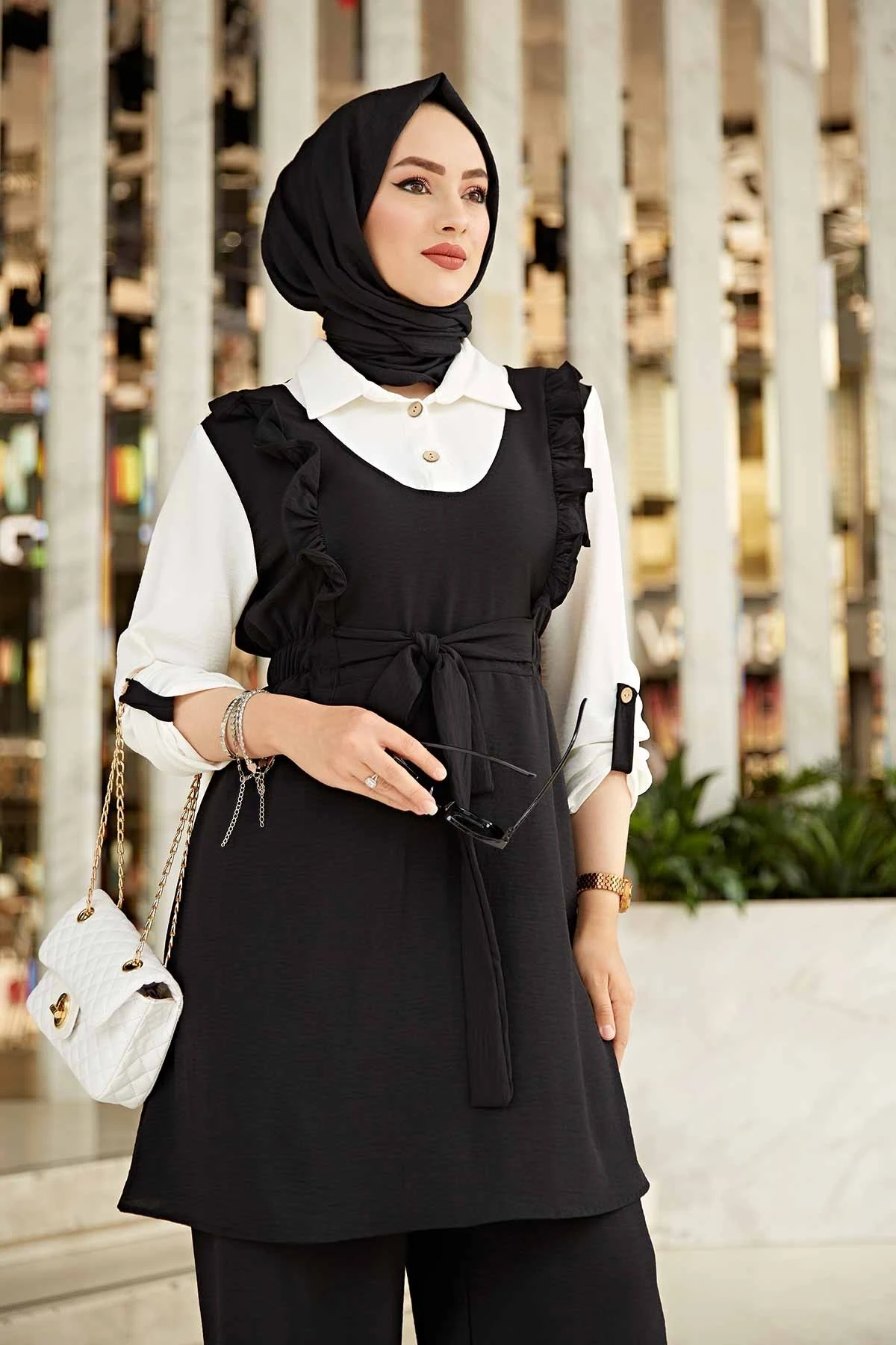 Женская Джинсовая блузка с высокой эластичной талией мусульманский