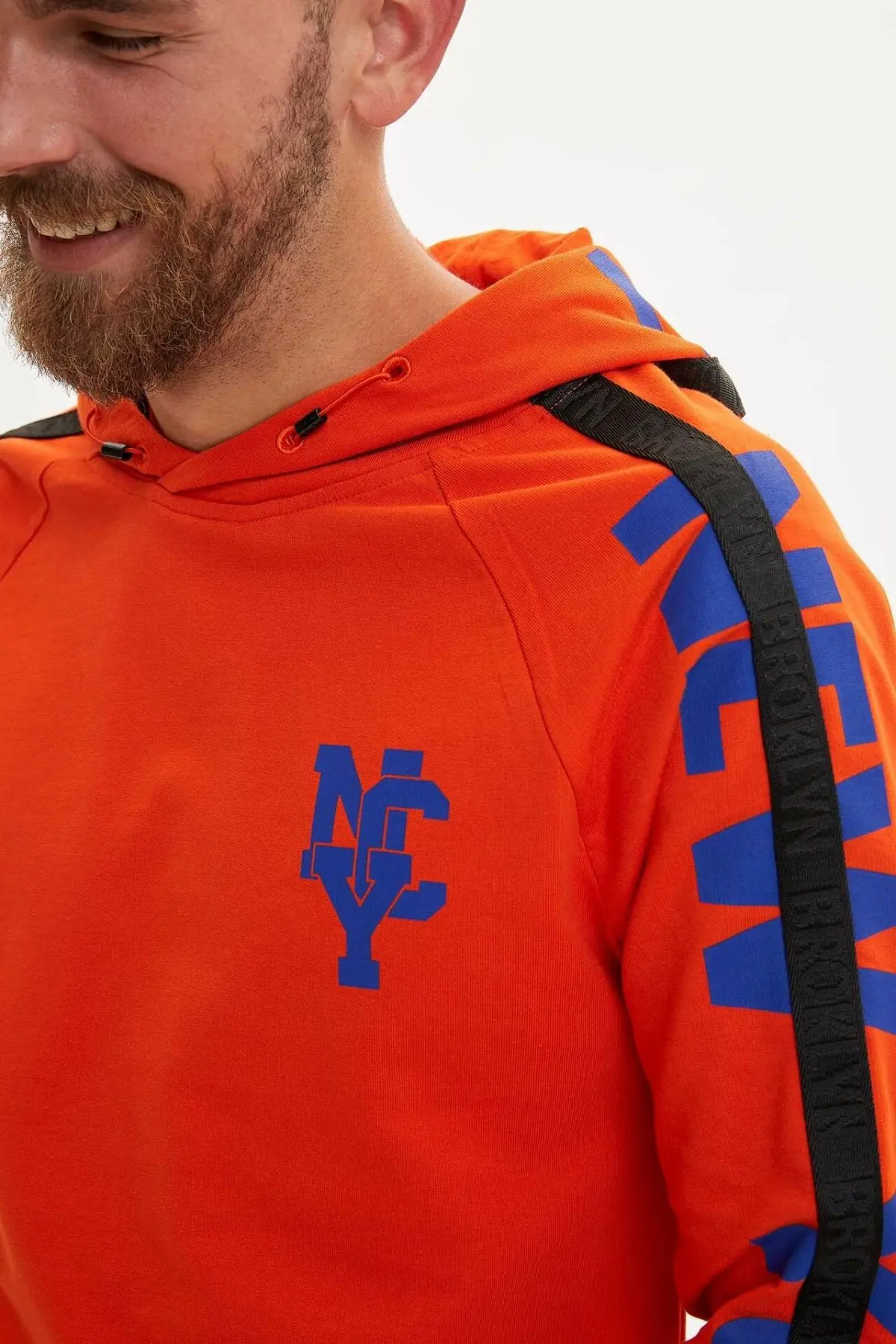 DeFacto Мужская Осенняя оранжевая толстовка с капюшоном мужская повседневная