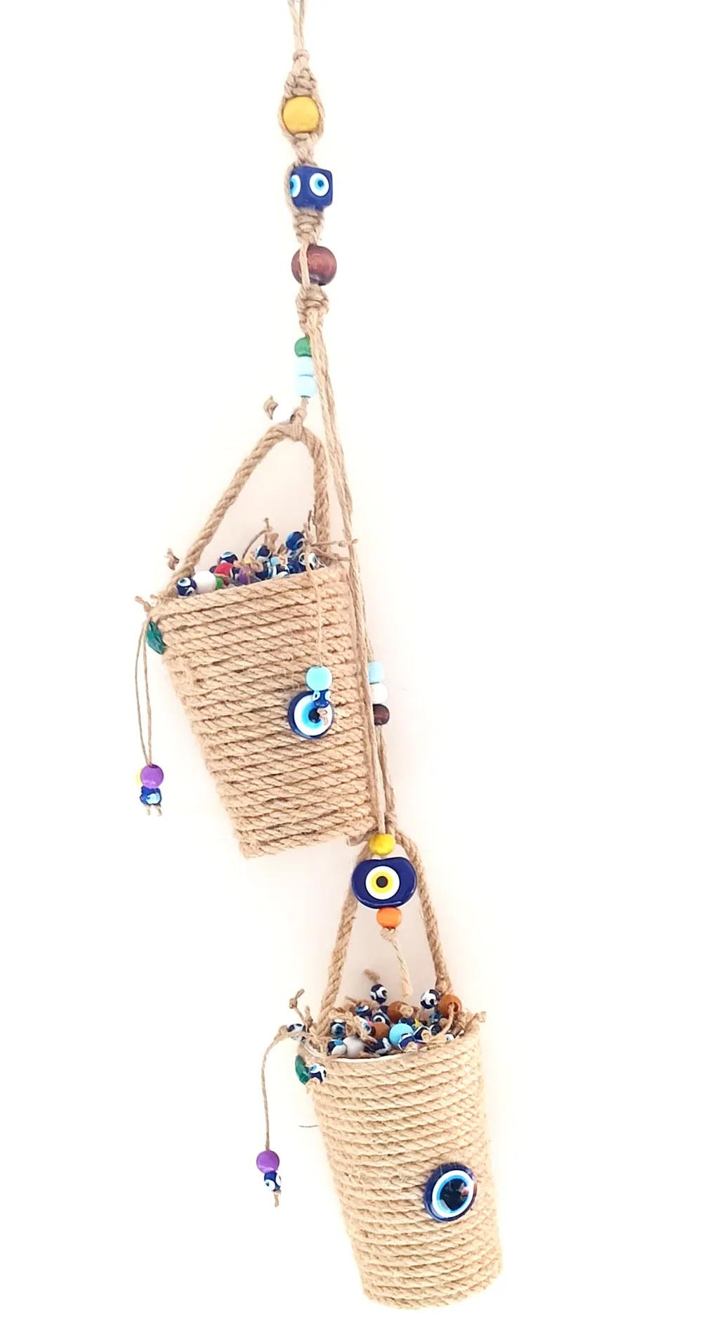 

Colorful Beads Bucket Evil Eye Bead Wall Ornament