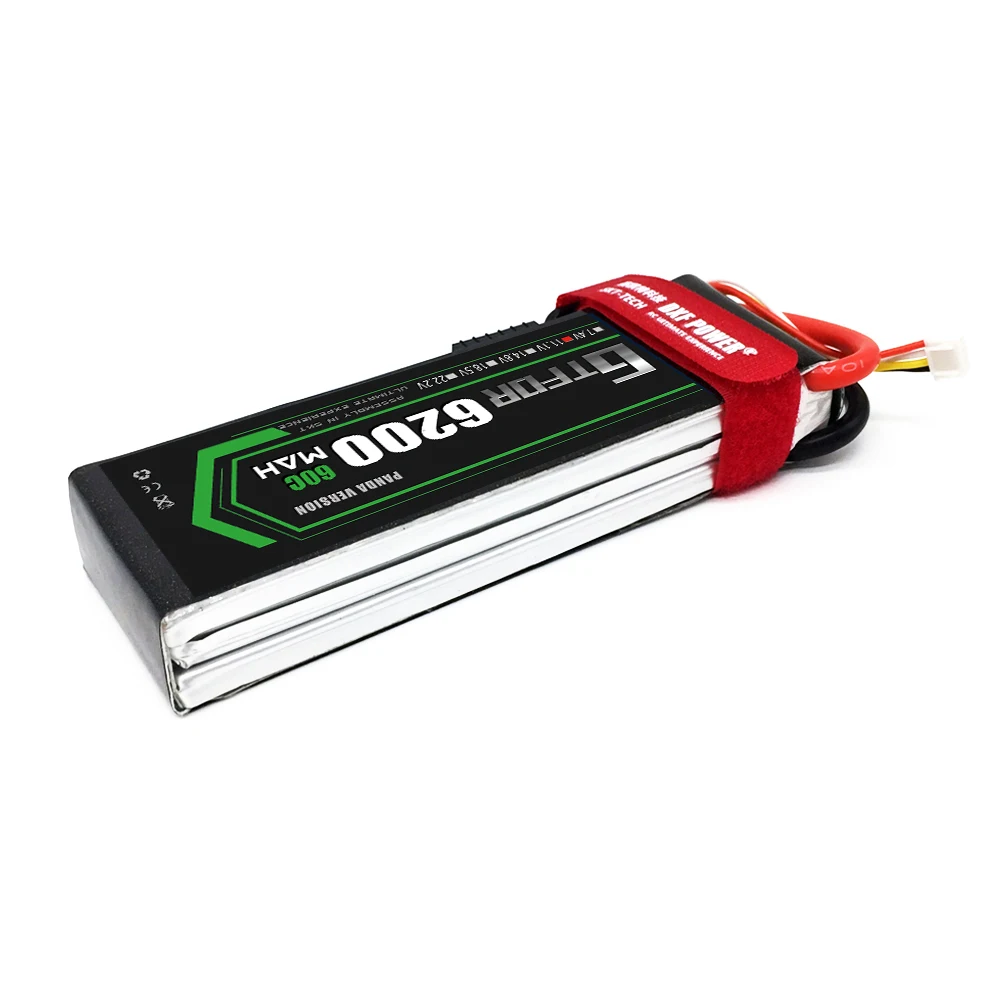 

GTFDR 11.1V 3S 6200mAh 60C-120C RC LiPo Battery 3S for RC Airplane Drone Car Helicopter RC Rechargeable Battery LiPo 11.1V AKKU