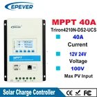 Контроллер заряда и разряда солнечной панели EPever MPPT 40A, 12 В, 24 В, ЖК-дисплей с подсветкой для входа солнечной панели Max 100 в Triron4210N