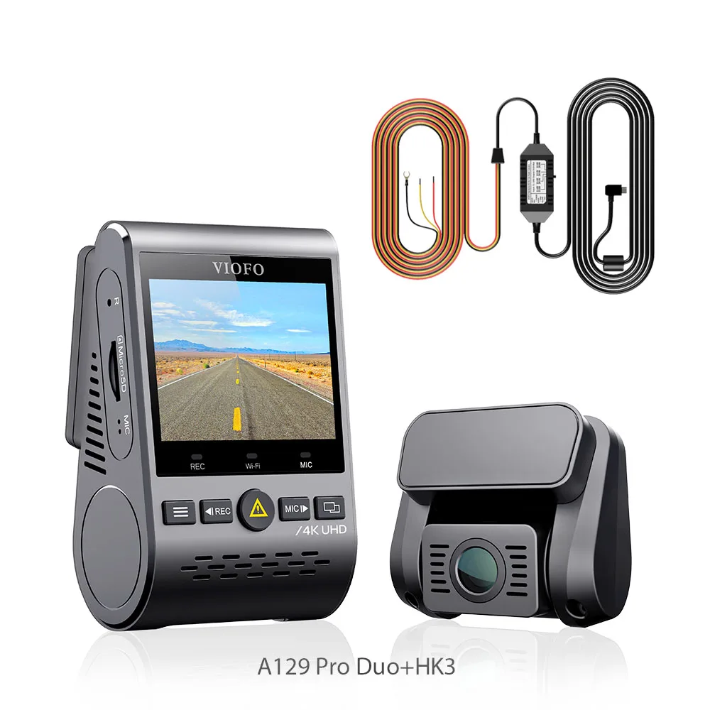 D A129 Pro Duo VIOFO 4K Dual Dash Cam Ultra HD 4K для дорожного фронта Новейшая 4k DVR Автомобильная камера с HK3 super nigjt vision - Название цвета: D