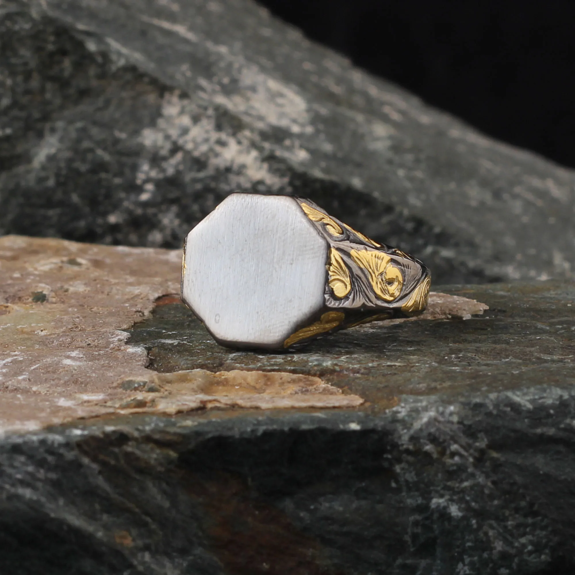 

Silver gold plated handmade men's ring 925 sterling silver 2022 new model modern high quality fashion ring with motifs