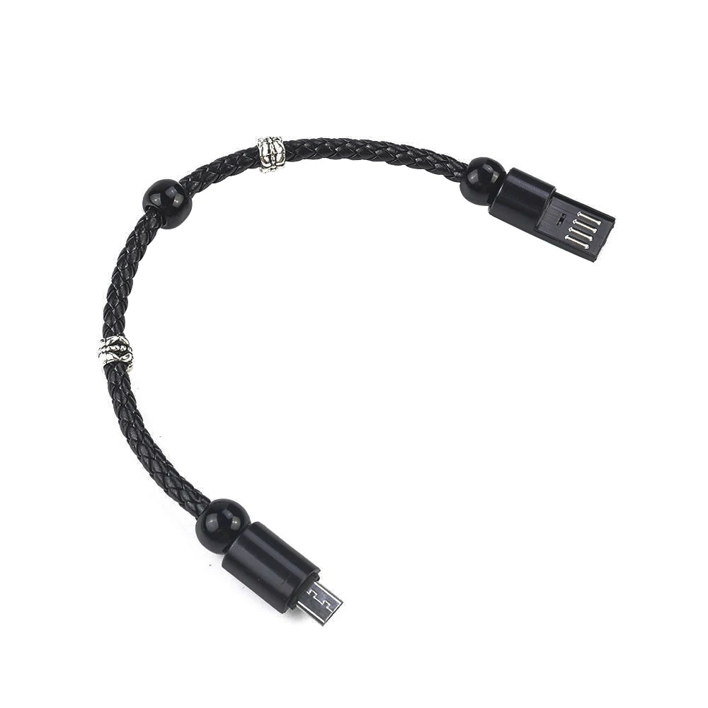 VITOG заряжатель USB браслета кабель для быстрой зарядки Кожаный Плетеный ручной цепи строка данных для Iphone type-C Android