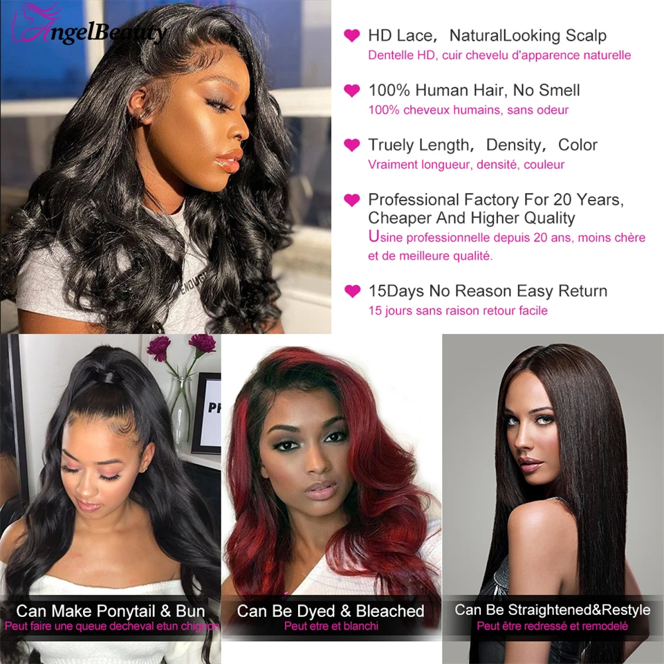 Hd Transparent 13x4 Lace Front Human Hair Wigs For Women Brazilian Body Wave Remy Human Hair Frontal Wigs Closure Wigs For Women