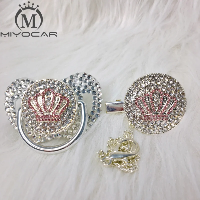 MIYOCAR белая блестящая розовая Корона из страз соска и зажим набор держатель цепи