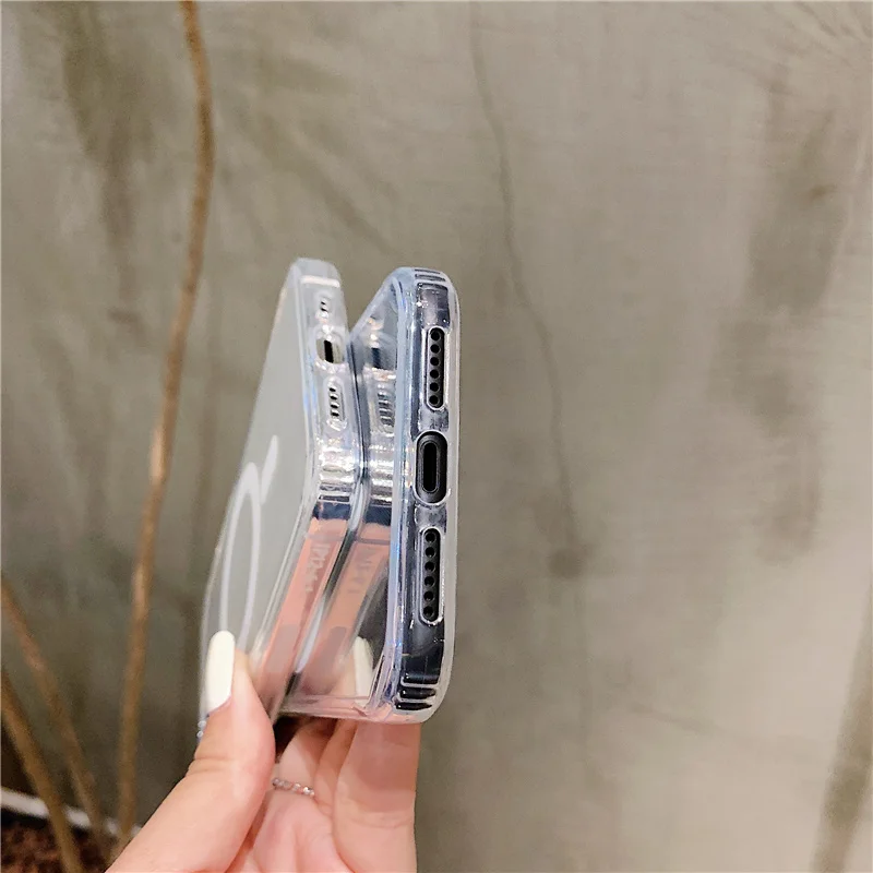 Прозрачный Магнитный чехол Magsafe совместимый с iPhone 12 Mini 12/12 Pro Max | Мобильные