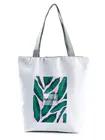 Повседневные дамские сумочки с принтом в виде зеленых листьев, простые Стильные пляжные сумки для женщин, Вместительная женская сумка на плечо для покупок