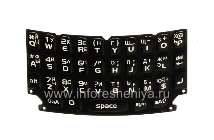 Русская клавиатура для BlackBerry 9360/9370 Curve (гравировка) | Мобильные телефоны и