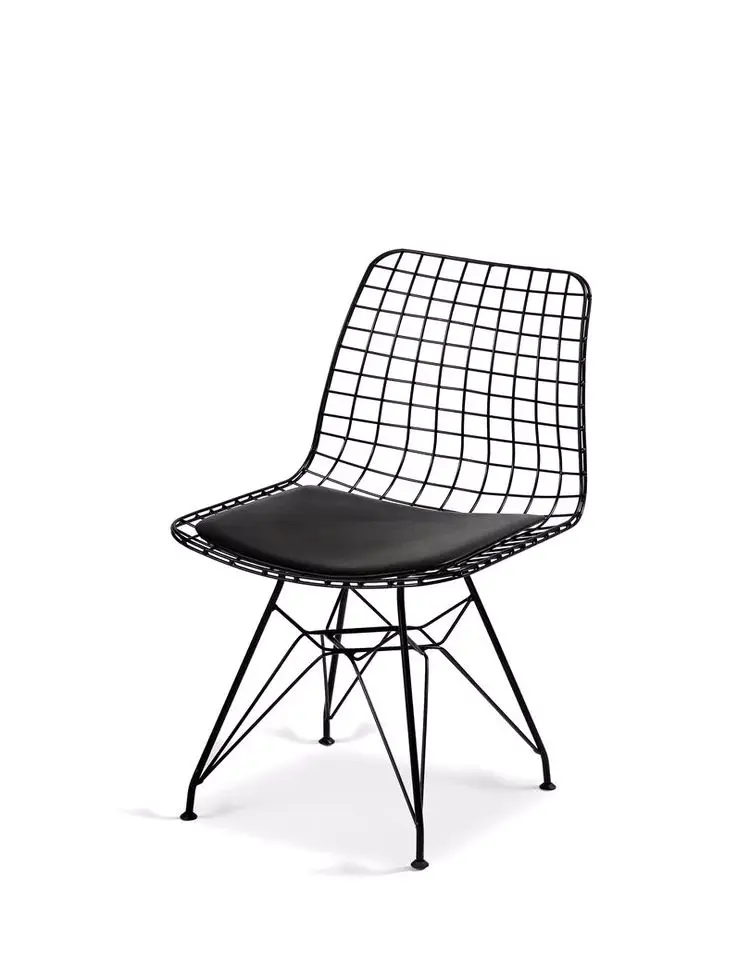 

Black Wire Chair Durable Practical Easy Installation Quality Material Multipurpose Use Kitchen Chair Office Chair Cafe Chair