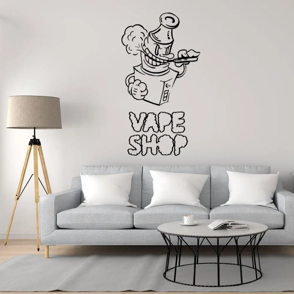 Vape Shop Vaping Mod Наклейка на стену виниловая наклейка Store и украшение дома Съемная A003206