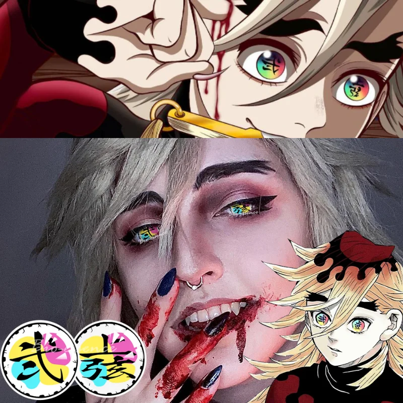 

Bio-essence 1 Pair Cosplay Color Contact Lenses Nezuko Cosplay Anime Eye Contacts Pink Lenses Demon Slayer Cosplay Lenses Douma