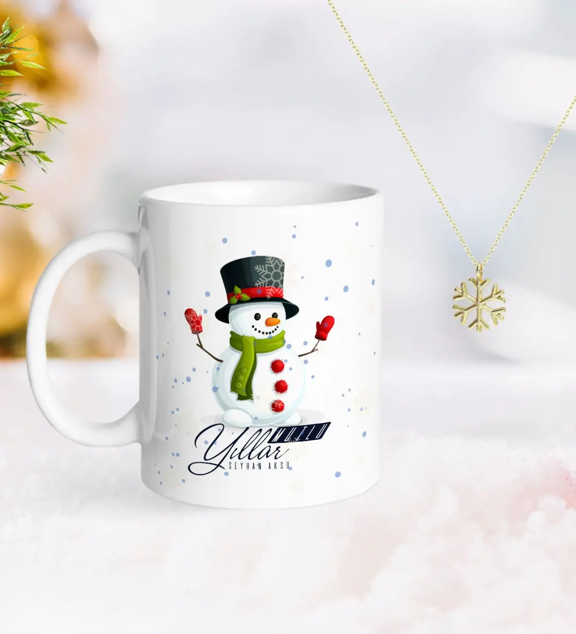 

Персонализированные Рождество Happy Birthday кружка и снежную погоду их Kolye-16