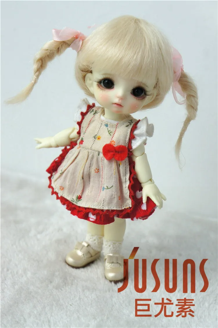 4-5inch Blond M9 JD540 1/12 1/8 милые BJD мохеровые парики короткие размер 3-4 дюймов 4-5 дюймов 5-6 дюймов парик модные аксессуары две косы кукольные волосы - Цвет: 4-5inch Blond M9