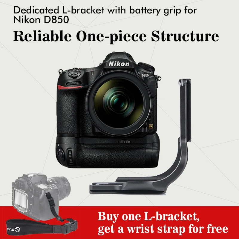 

SUNWAYFOTO PNL-D850G L Bracket Tripod Quick Release Plate Camera Accessories for D850 Battery Handle with 1/4 Screw