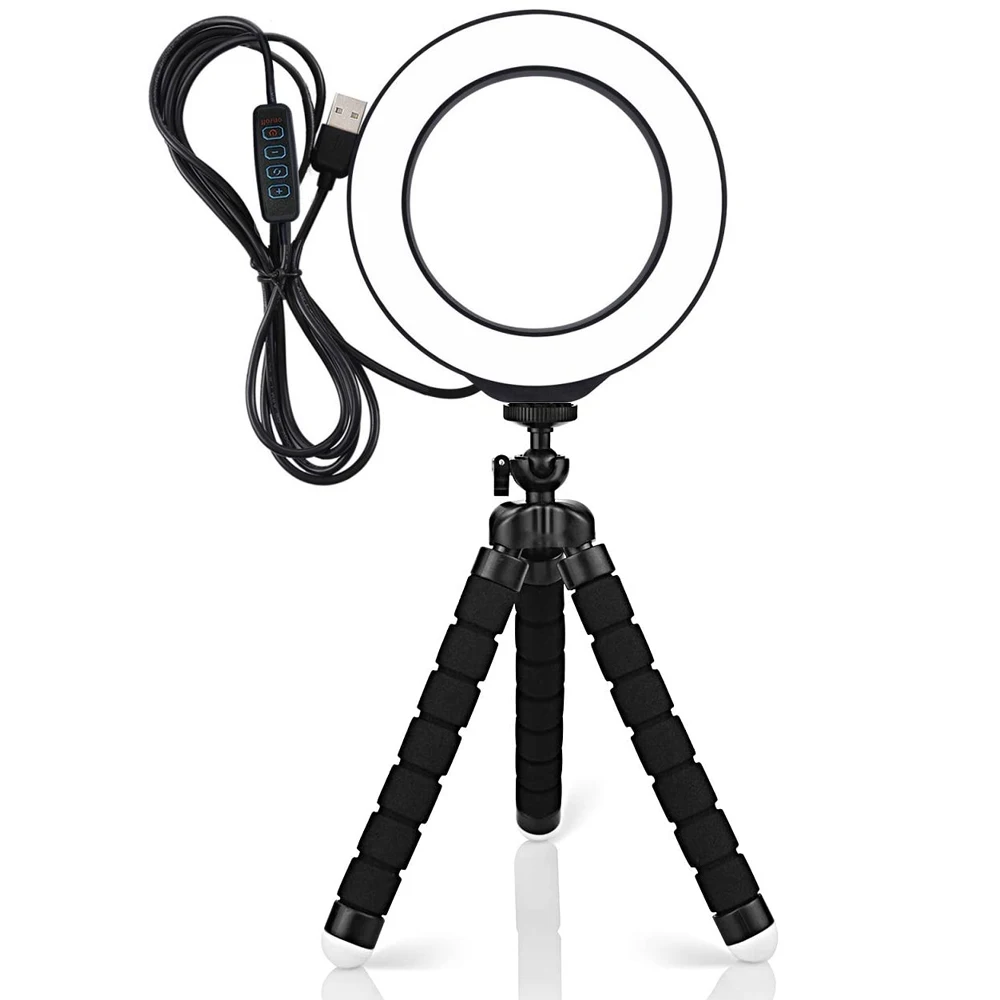 Кольцевой светодиодный светильник профессиональный Трипод с регулируемой