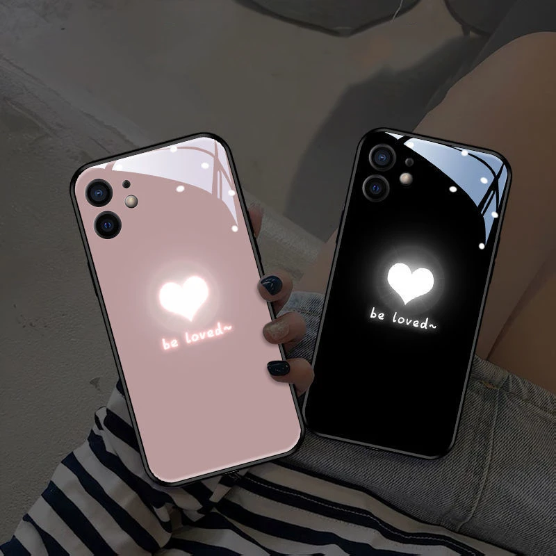 led call light flash up phone cases for samsung s21 s22 s20 fe 5g note 20 ultra note 10 plus smart control luminous cover fundas free global shipping