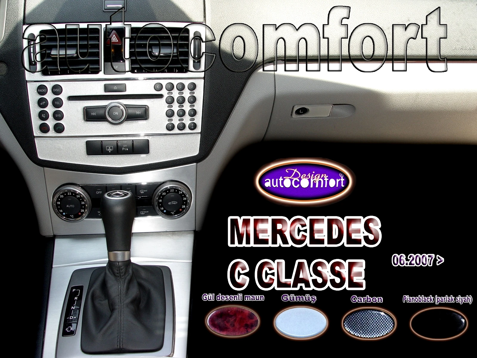 

For Mercedes C class 2007 Dashboard Kit, ODAC, Interior Stickers, Coating, Cover, Vehicle, Car Accessories, Torpedo, Trim Kit