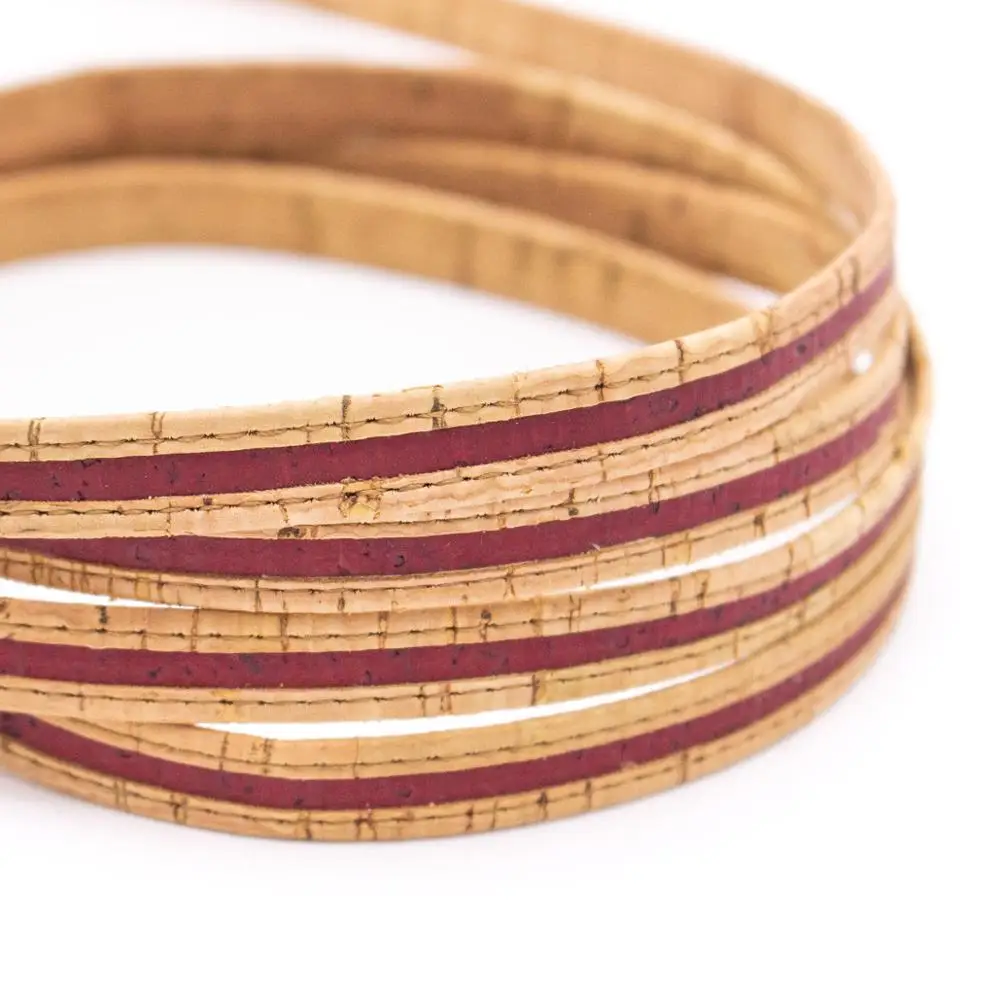 Португальский Корк 10 мм плоская деревенская Натуральная пробка с винно-красным