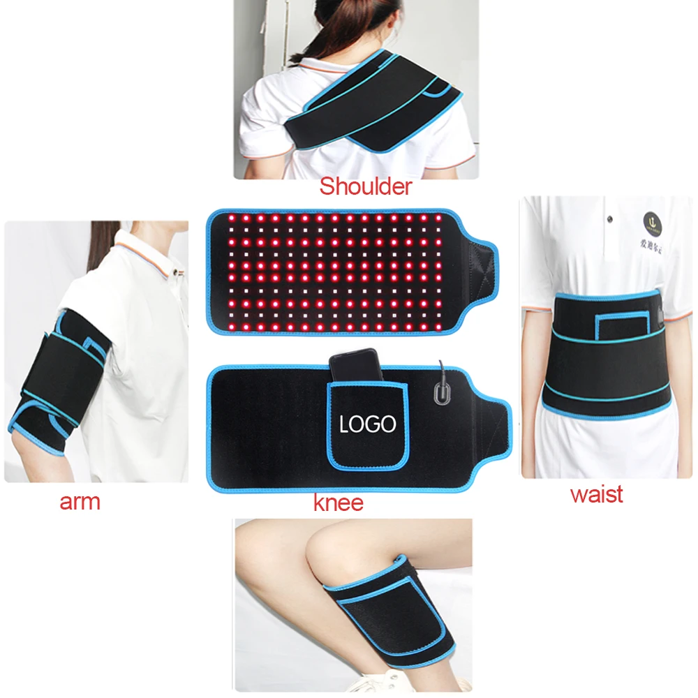 ADVASUN LED Light Therapy Pad Near Infrared and Red Light Therapy Belt Devices 660nm 850nm Large Pads Wearable Wrap Pain Relief