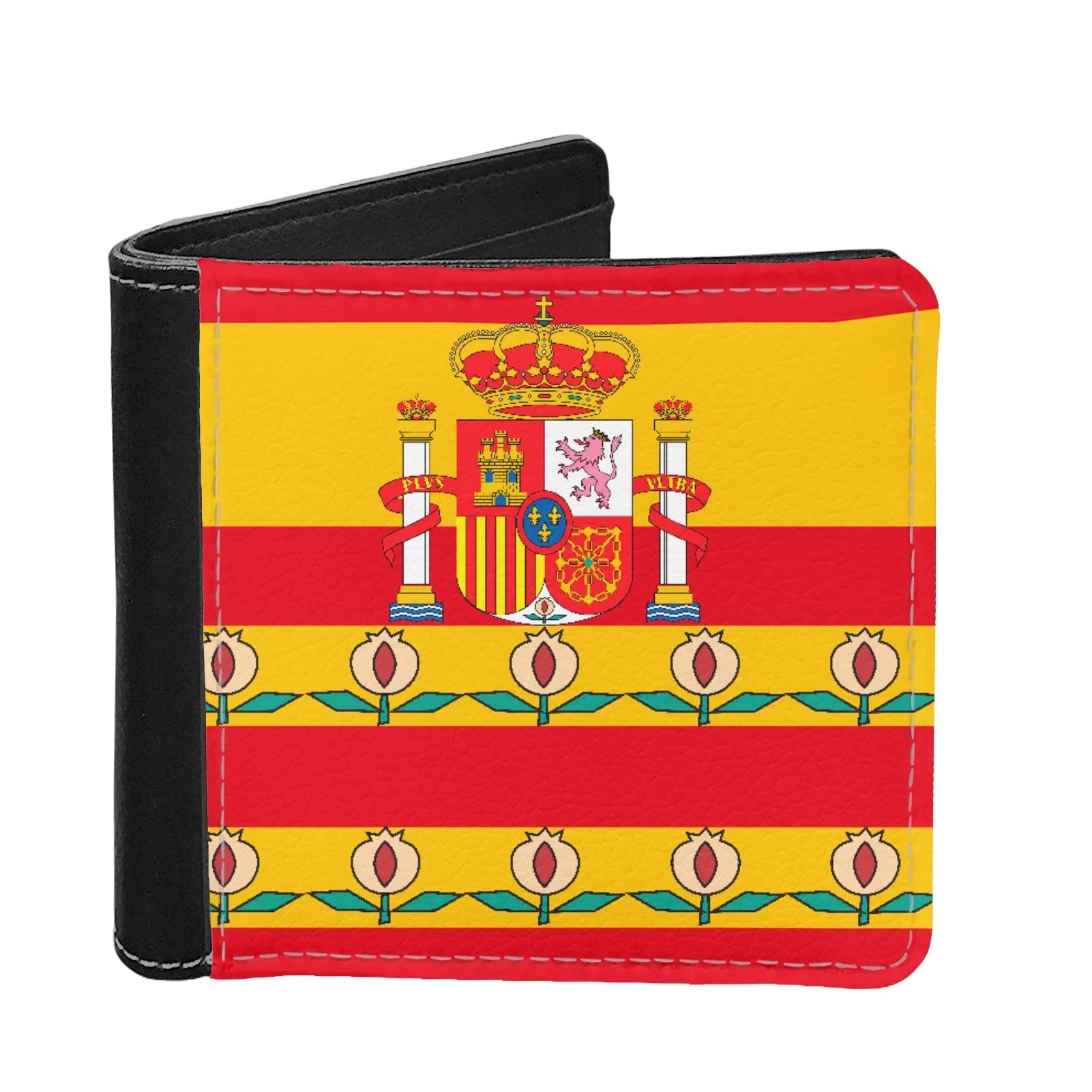 

Men's Leather Wallet Polynesia Spain US UK Netherlands Jamaica Austria Flags Design Men's Wallet Men Card Holder Purse