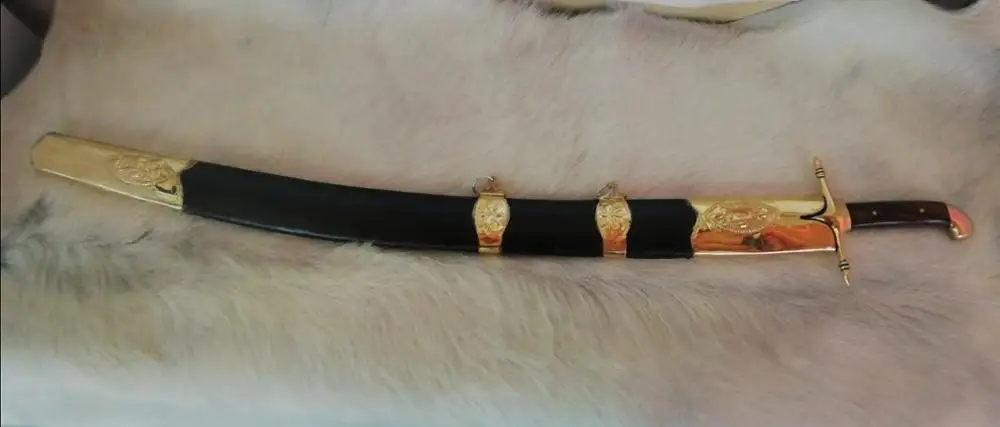 Меч ятаган из кованой стали ручной работы рукоятка ореха год меч Glaive 4 мм лезвие